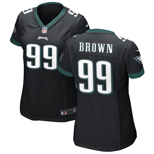 Womens Philadelphia Eagles Retired Player #99 Jerome Brown Nike Black Limited Jersey 