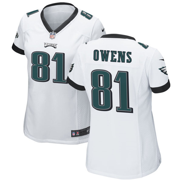 Womens Philadelphia Eagles Retired Player #81 Terrell Owens Nike White Limited Jersey 