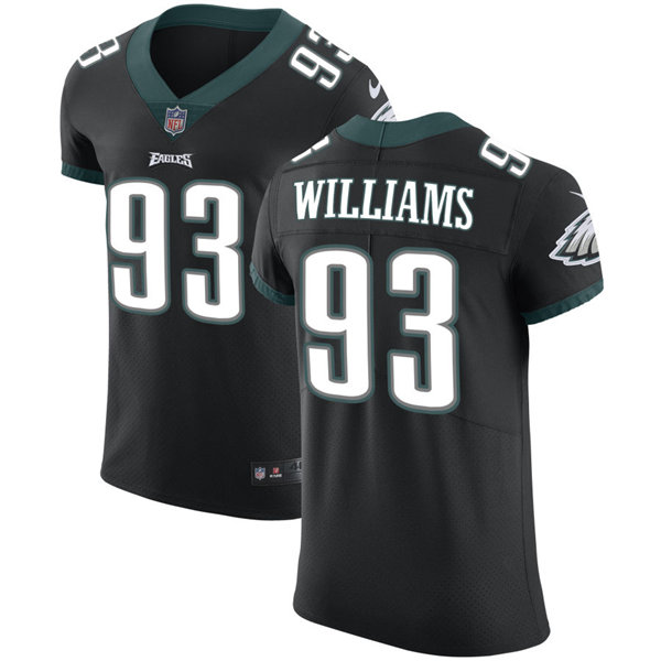 Mens Philadelphia Eagles #93 Milton Williams Nike Black Vapor Limited Jersey 