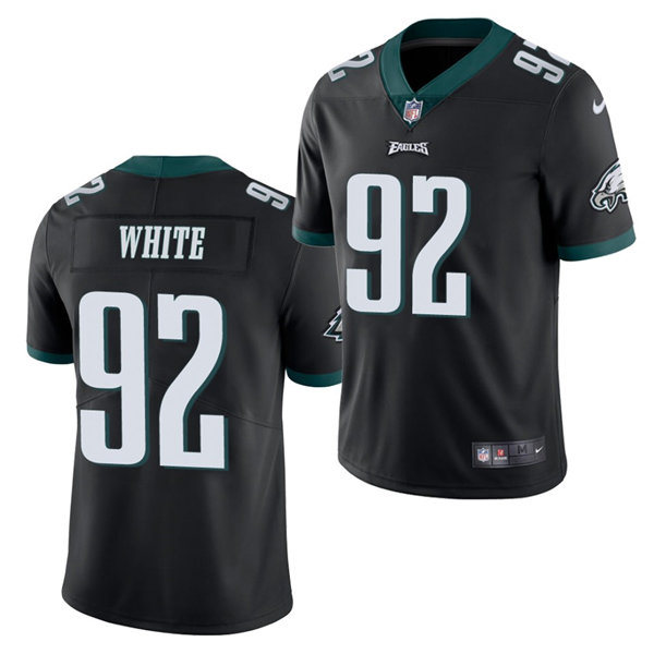 Mens Philadelphia Eagles Retired Player #92 Reggie White Nike Black Vapor Limited Jersey 