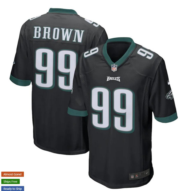 Mens Philadelphia Eagles Retired Player #99 Jerome Brown Nike Black Vapor Limited Jersey 