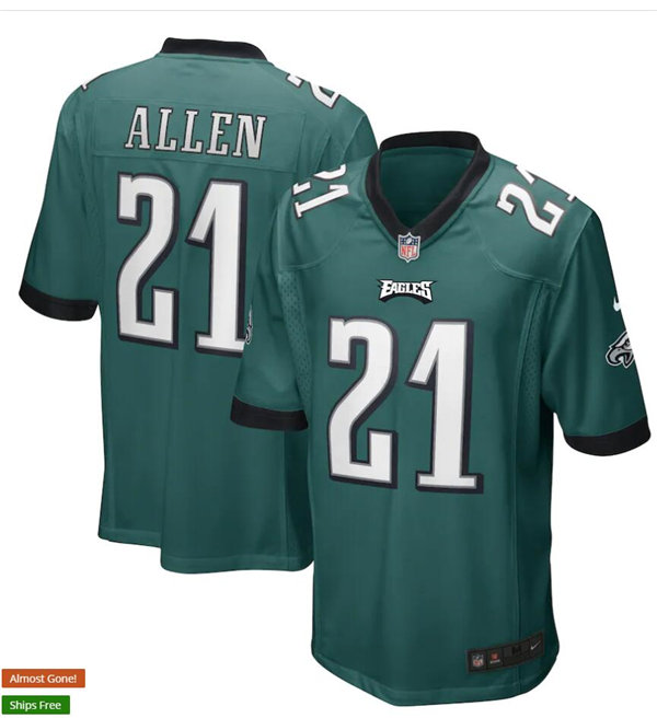 Mens Philadelphia Eagles Retired Player #21 Eric Allen Nike Midnight Green Vapor Limited Jersey 
