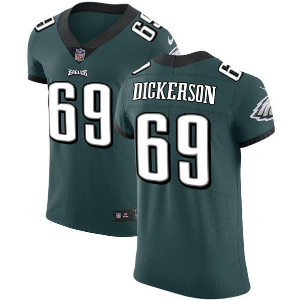 Mens Philadelphia Eagles #69 Landon Dickerson Nike Midnight Green Vapor Limited Jersey 