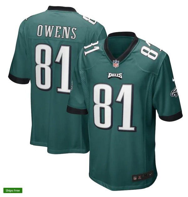Mens Philadelphia Eagles Retired Player #81 Terrell Owens Nike Midnight Green Vapor Limited Jersey 