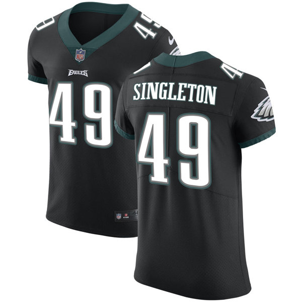 Mens Philadelphia Eagles #49 Alex Singleton Nike Black Vapor Limited Jersey 