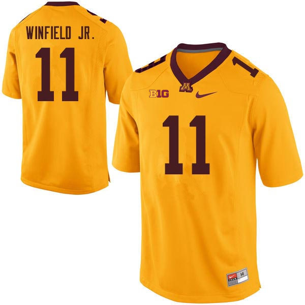 Mens Minnesota Golden Gophers #11 Antoine Winfield Jr. Nike Gold College Football Jersey