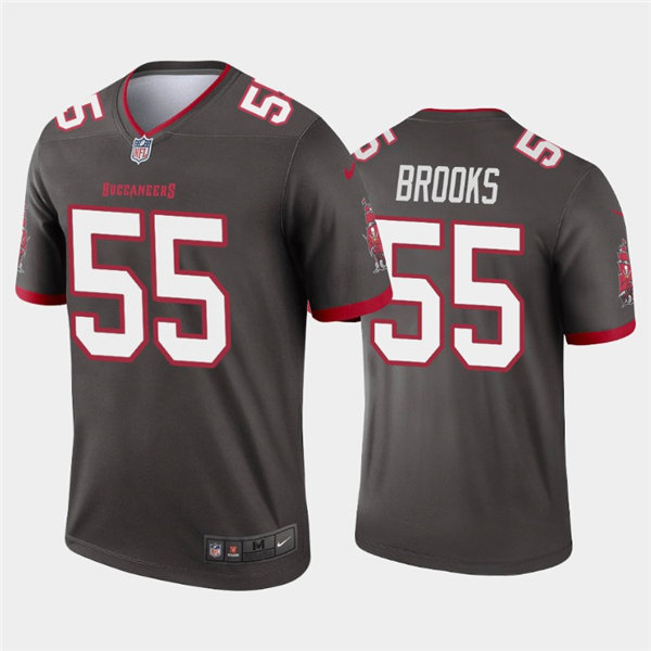 Mens Tampa Bay Buccaneers Retired Player #55 Derrick Brooks Nike Pewter Alternate Vapor Limited Jersey