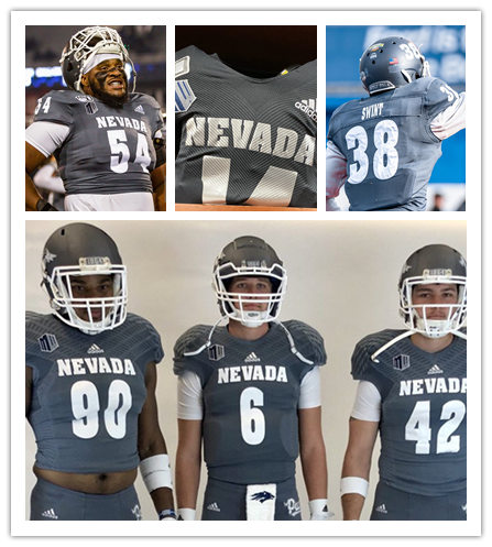 Mens Youth Nevada Wolf Pack Custom Adidas 2020 Pewter Football Jersey