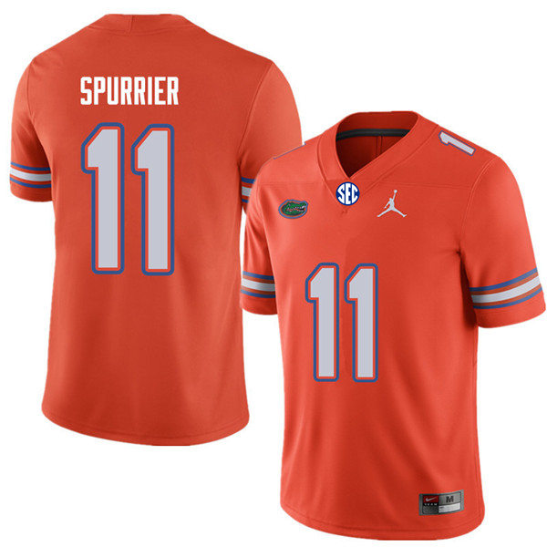 Mens Florida Gators #11 Steve Spurrier Orange Jordan Brand College Football Jersey