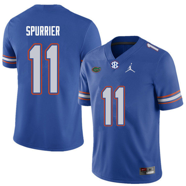 Mens Florida Gators #11 Steve Spurrier Royal Jordan Brand College Football Jersey