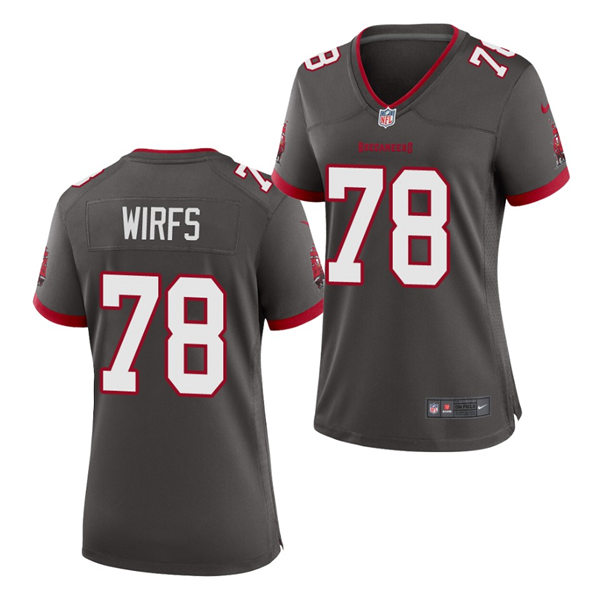 Womens Tampa Bay Buccaneers #78 Tristan Wirfs Nike Pewter Alternate Limited Jersey