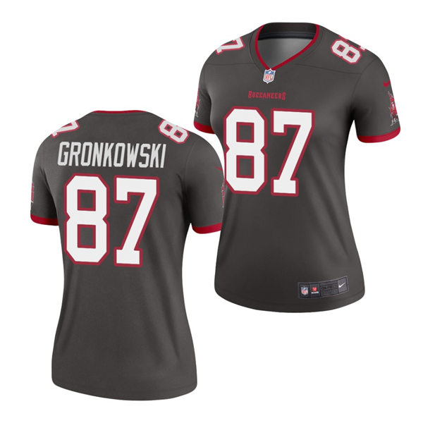 Womens Tampa Bay Buccaneers #87 Rob Gronkowski Nike Pewter Alternate Limited Jersey