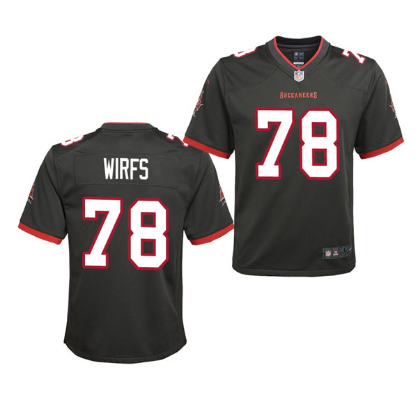 Youth Tampa Bay Buccaneers #78 Tristan Wirfs Nike Pewter Alternate Limited Jersey