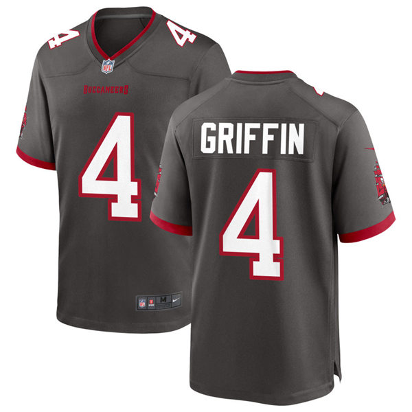Mens Tampa Bay Buccaneers #4 Ryan Griffin Nike Pewter Alternate Vapor Limited Jersey