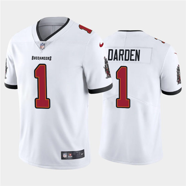 Mens Tampa Bay Buccaneers #1 Jaelon Darden Nike Road White Vapor Limited Jersey