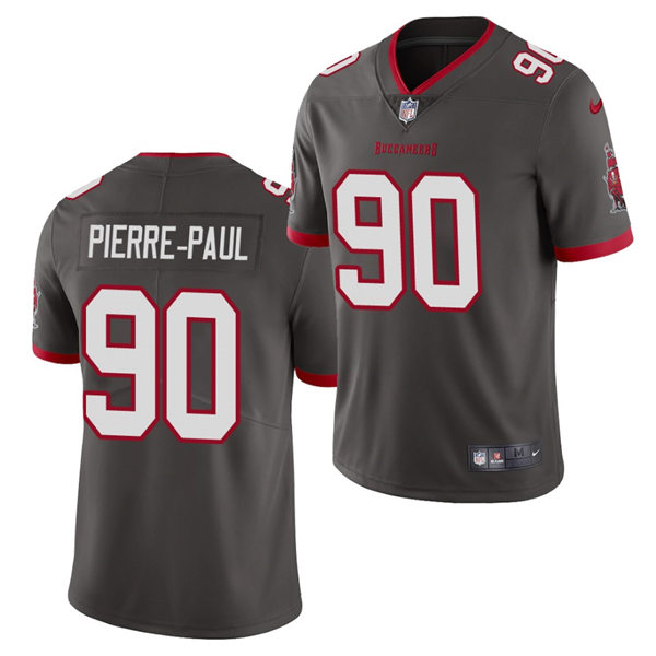 Mens Tampa Bay Buccaneers #90 Jason Pierre-Paul Nike Pewter Alternate Vapor Limited Jersey