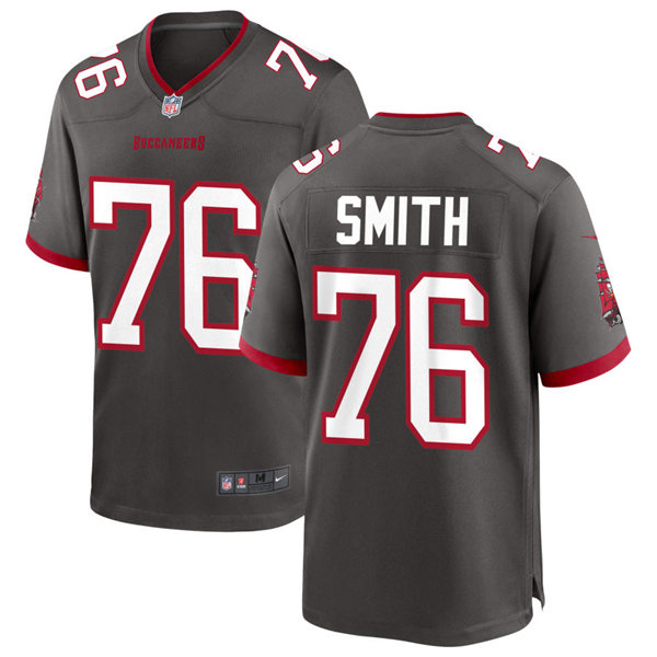 Mens Tampa Bay Buccaneers #76 Donovan Smith Nike Pewter Alternate Vapor Limited Jersey