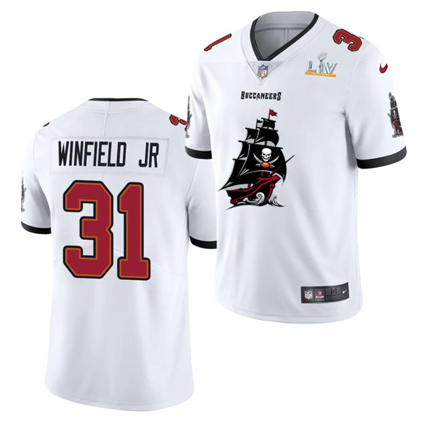 Mens Tampa Bay Buccaneers #31 Antoine Winfield Jr Nike White 2021 Super Bowl LV Champions Alternate Logos Vapor Limited Jersey