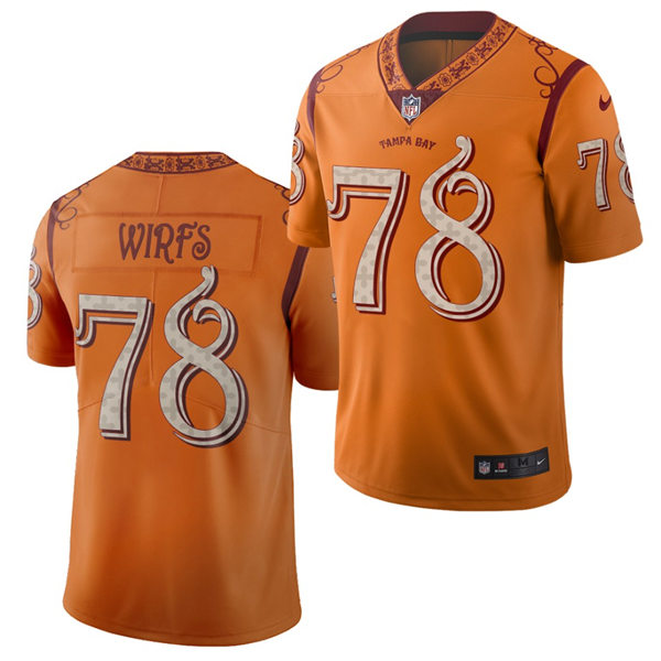 Mens Tampa Bay Buccaneers #78 Tristan Wirfs Nike Orange City Edition Vapor Limited Jersey