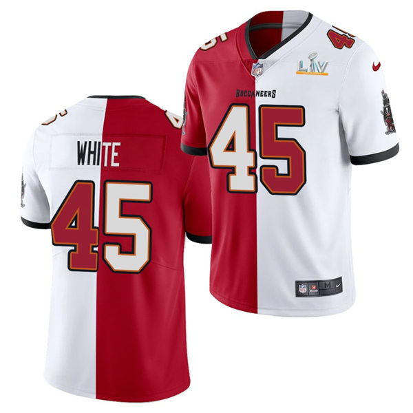 Mens Tampa Bay Buccaneers #45 Devin Nike Red White Split Two Tone Jersey