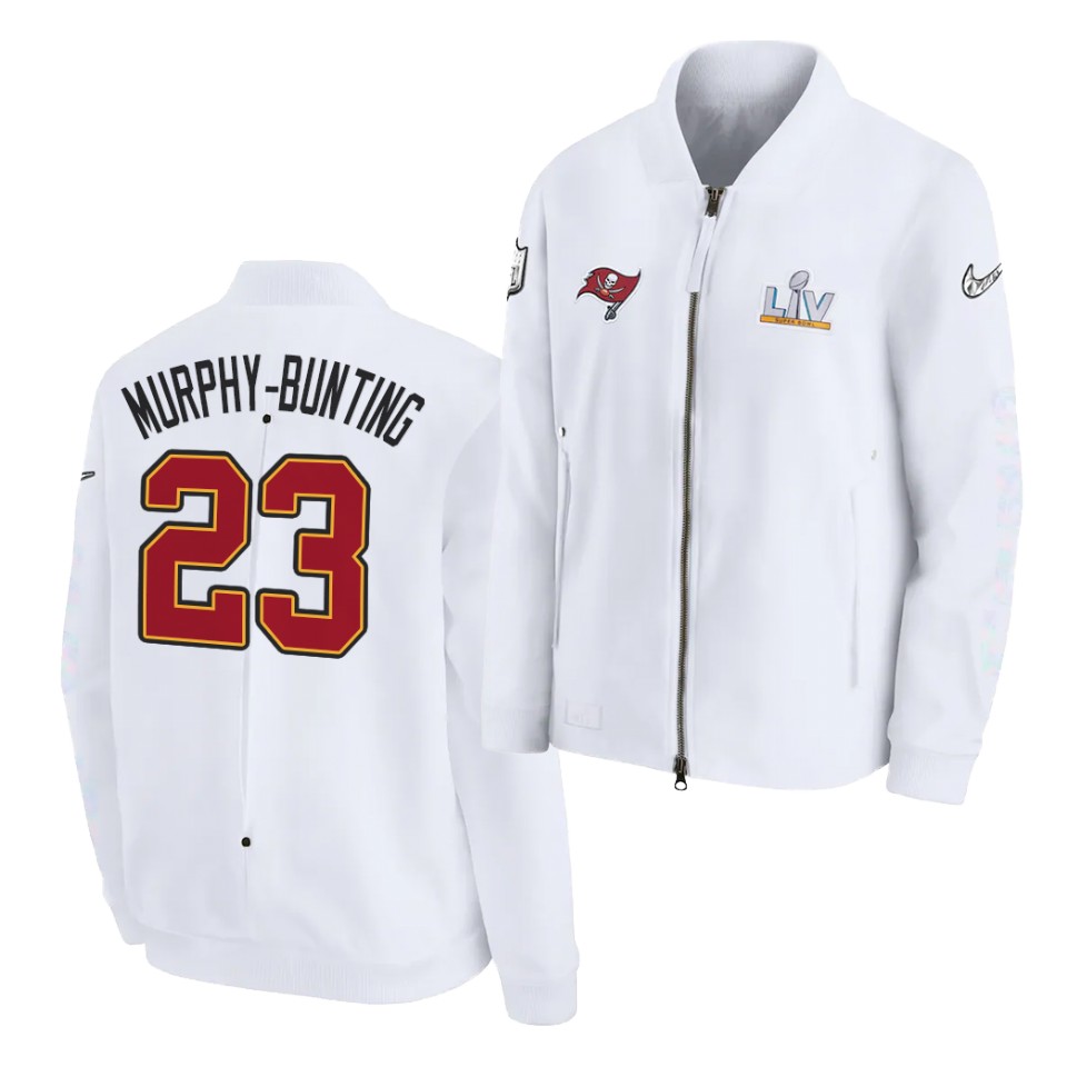 Mens Tampa Bay Buccaneers #23 Sean Murphy-Bunting Nike White Super Bowl LV Bound Diamond Full-Zip Jacket