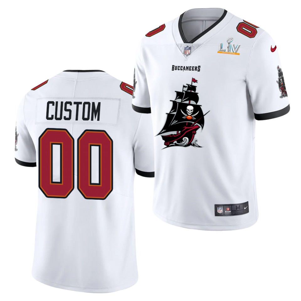 Mens Tampa Bay Buccaneers Custom Nike White 2021 Super Bowl LV Champions Alternate Logos Vapor Limited Jersey