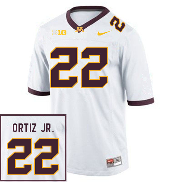 Mens Minnesota Golden Gophers #22 Steven Ortiz Jr. Nike 2020 White  NCAA College Football Game Jersey