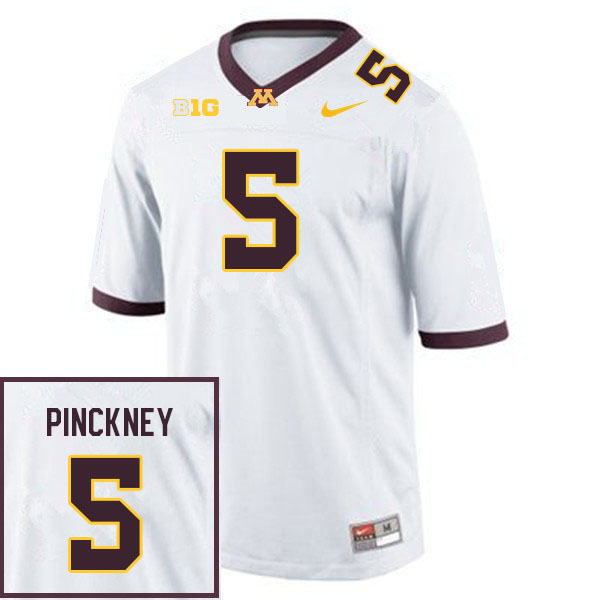 Mens Minnesota Golden Gophers #5 Nyles Pinckney Nike 2020 White NCAA College Football Game Jersey