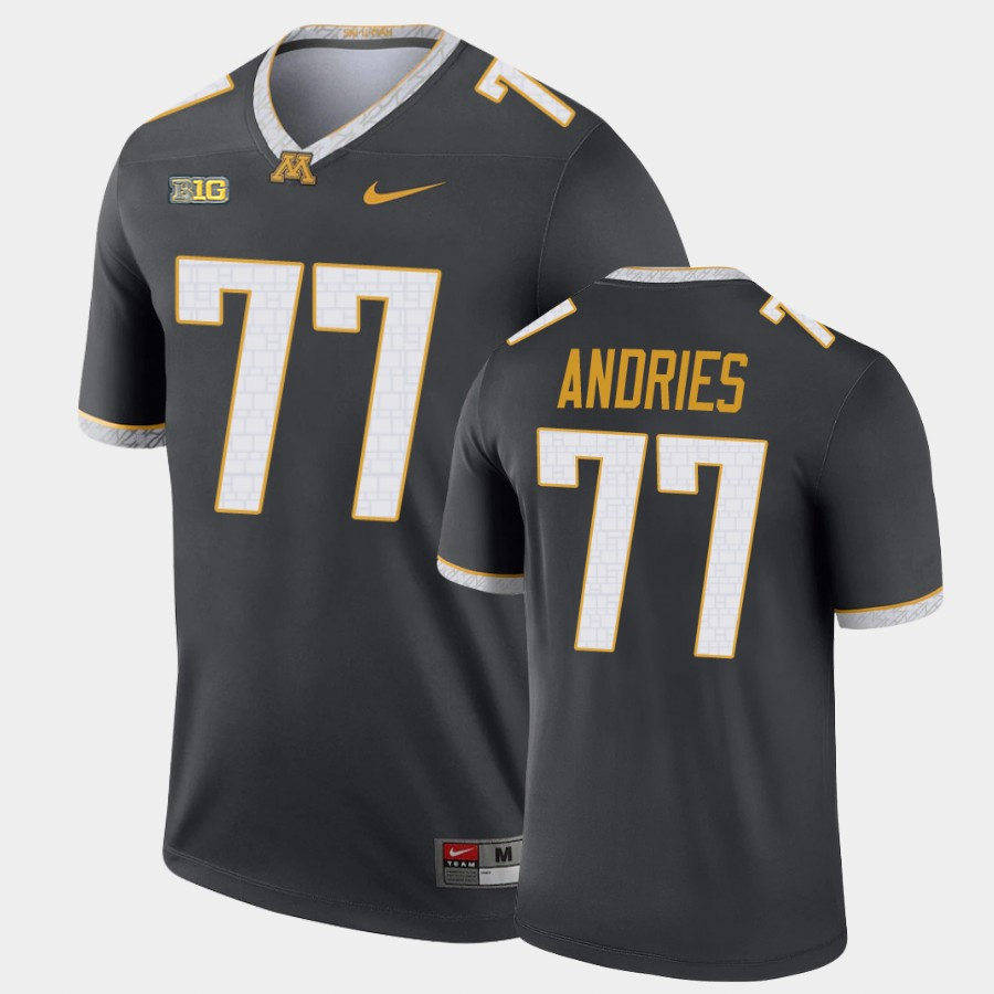 Mens Minnesota Golden Gophers #77 Blaise Andries Nike Gray Alternate Legend College Football Jersey