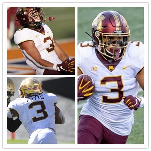 Mens Minnesota Golden Gophers #3 Treyson Potts Nike 2020 White NCAA College Football Game Jersey