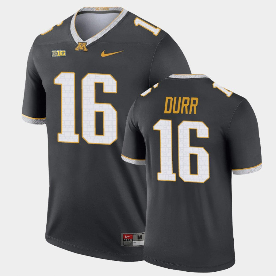 Mens Minnesota Golden Gophers #16 Coney Durr Nike Gray Alternate Legend College Football Jersey