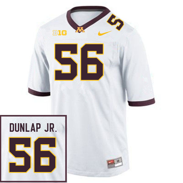 Mens Minnesota Golden Gophers #56 Curtis Dunlap Jr Nike 2020 White NCAA College Football Game Jersey