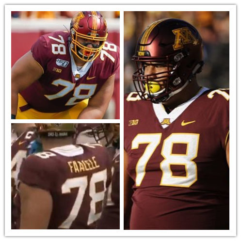 Mens Minnesota Golden Gophers #78 Daniel Faalele Nike 2020 Maroon White Untouchable College Football Game Jersey