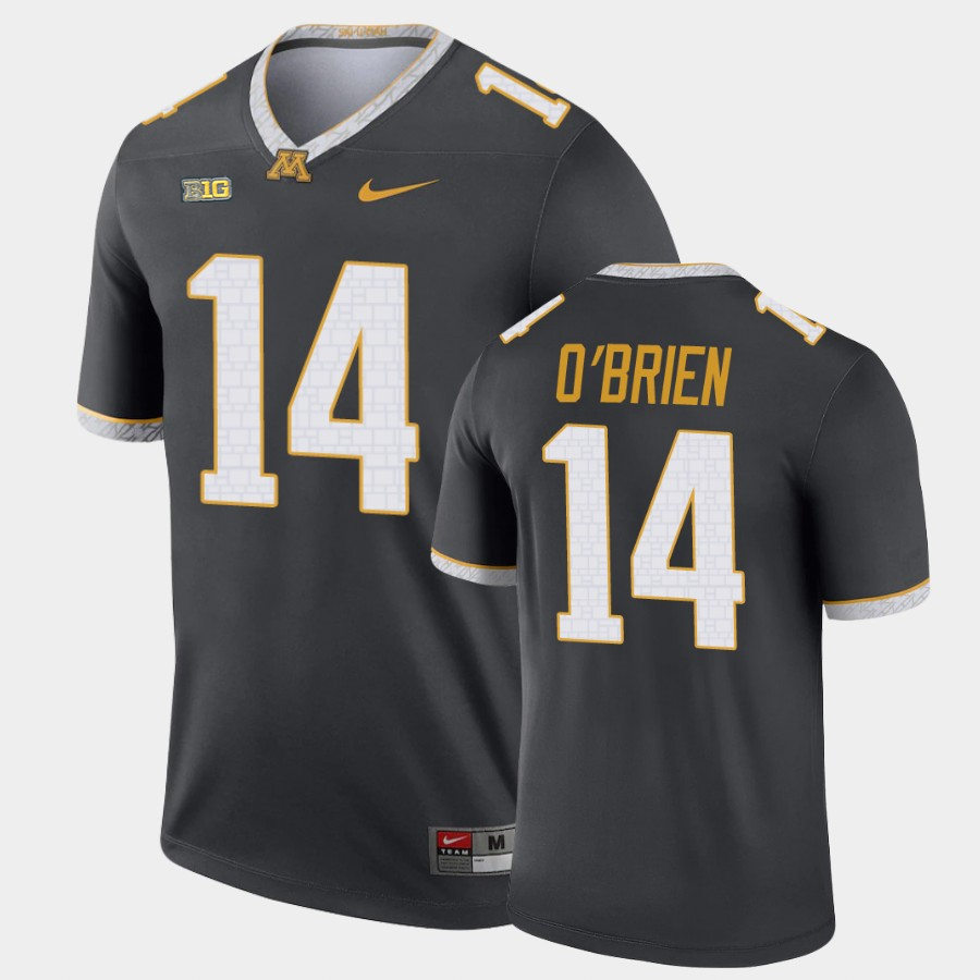 Mens Minnesota Golden Gophers #14 Casey O'Brien Nike Gray Alternate Legend College Football Jersey