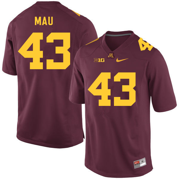 Mens Minnesota Golden Gophers #43 Eli Mau Nike 2018 Maroon Gold College Football Jersey