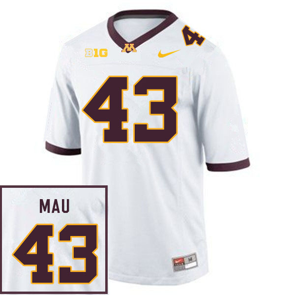 Mens Minnesota Golden Gophers #43 Eli Mau Nike 2020 White NCAA College Football Game Jersey