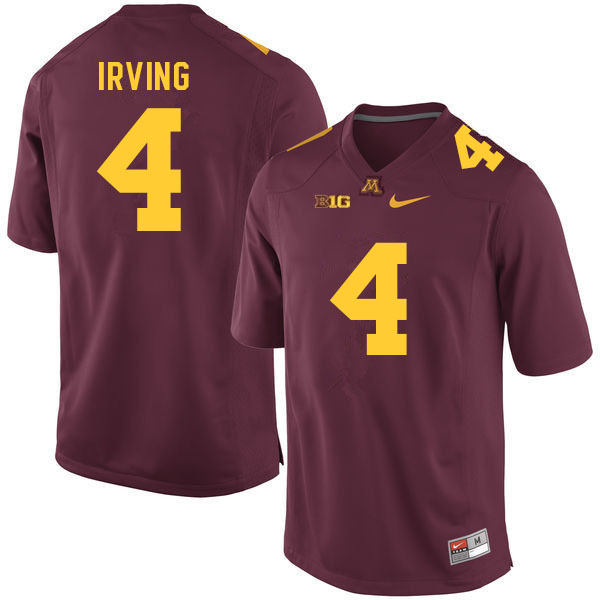 Mens Minnesota Golden Gophers #4 Mar'Keise Irving Nike 2018 Maroon Gold College Football Jersey