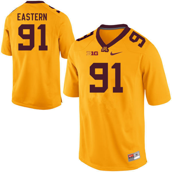 Mens Minnesota Golden Gophers #91 Deven Eastern Nike Gold College Football Jersey 