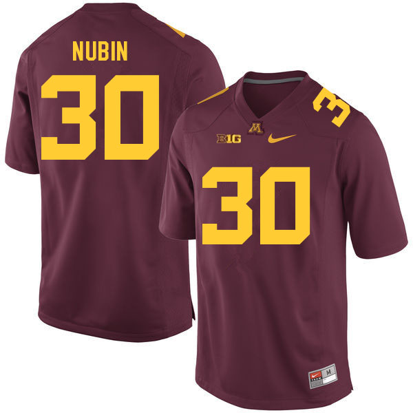 Mens Minnesota Golden Gophers #30 Jordan Nubin Nike 2018 Maroon Gold College Football Jersey