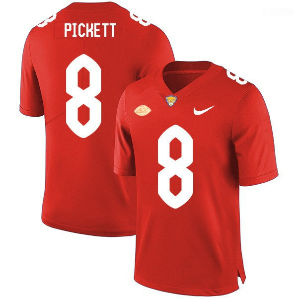 Mens Pittsburgh Panthers #8 Kenny Pickett Nike Red QB Player Football Jersey