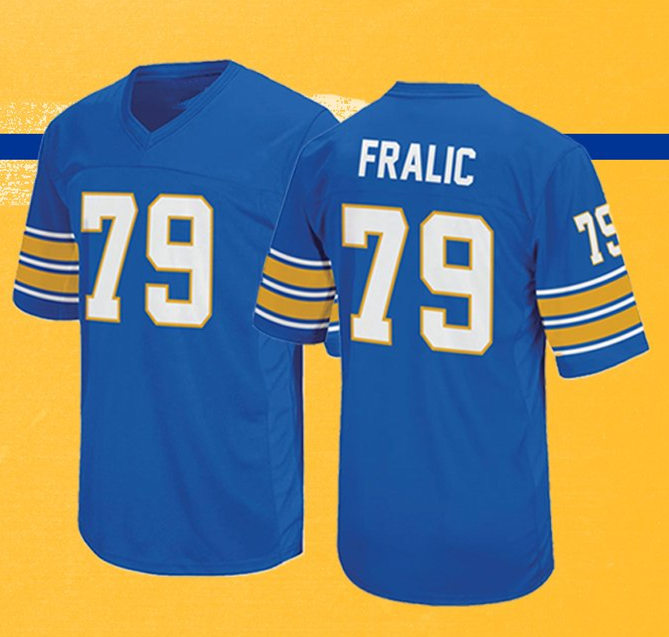 Mens Pittsburgh Panthers #79 Bill Fralic Royal Vintage College Football Jersey