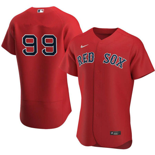 Mens Boston Red Sox #99 Alex Verdugo Nike Red Alternate Without Name Flex Base Jersey