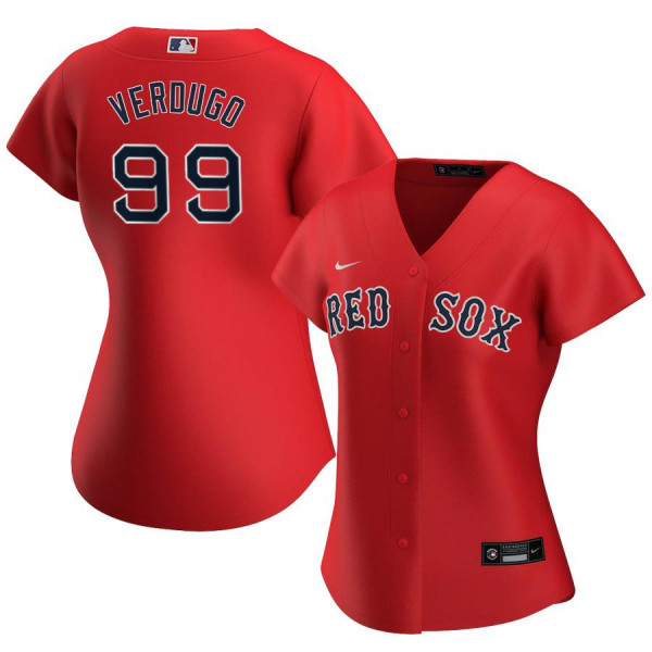 Womens Boston Red Sox #99 Alex Verdugo Nike Red Alternate Cool Base Jersey