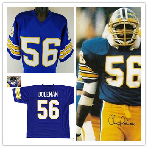Mens Pittsburgh Panthers #56 Chris Doleman Royal Vintage College Football Jersey