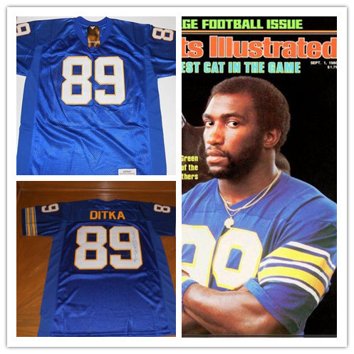 Mens Pittsburgh Panthers #89 Mike Ditka Royal Vintage College Football Jersey