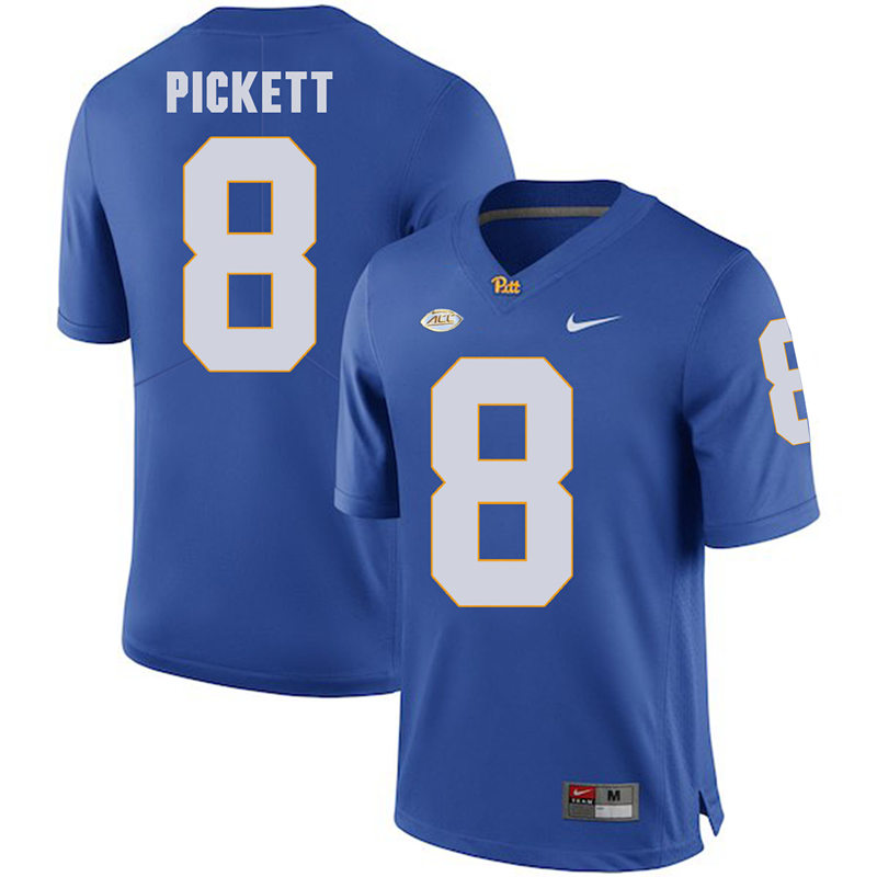 Mens Pittsburgh Panthers #8 Kenny Pickett Nike 2017 Royal College Football Game Jersey