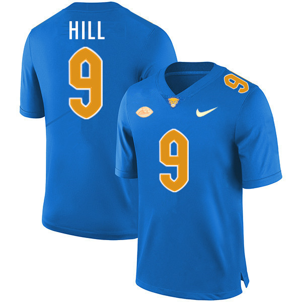 Mens Pittsburgh Panthers #9 Brandon Hill Nike 2020 Royal College Football Game Jersey