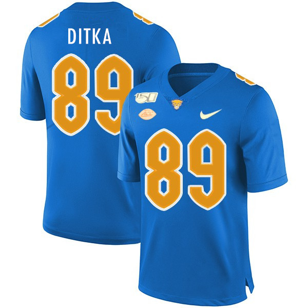 Mens Pittsburgh Panthers #89 Mike Ditka Nike 2020 Royal College Football Game Jersey