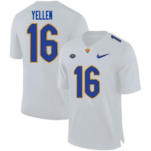 Mens Pittsburgh Panthers #16 Joey Yellen Nike 2020 White College Football Game Jersey