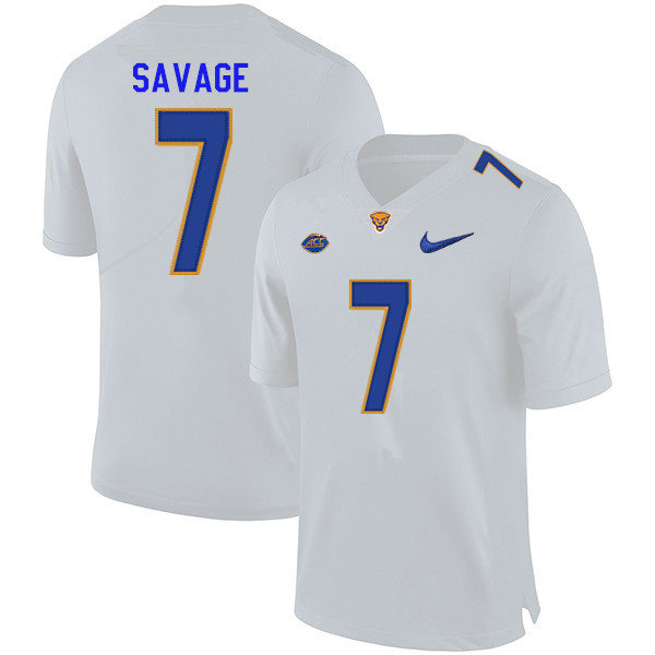 Mens Pittsburgh Panthers #7 Tom Savage Nike 2020 White College Football Game Jersey